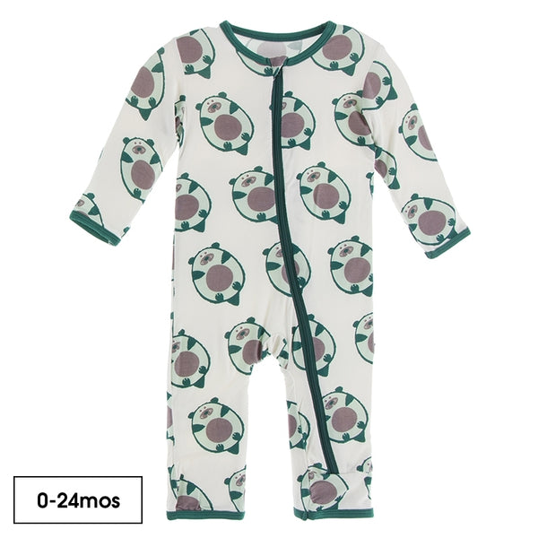 Kickee Pants Natural Ottercados Zipper Coverall CURIOUS