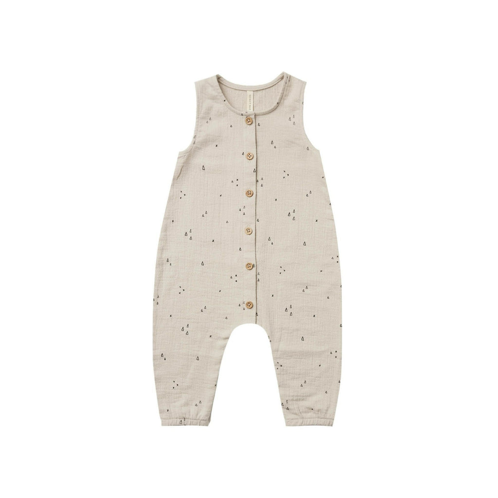 Quincy Mae Ash Woven Button Jumpsuit
