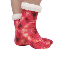 Snoozies Tie-Dye Socks Pink
