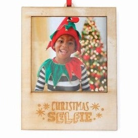 Wood polaroid Frame Ornament