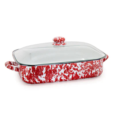 Roasting Pan - Red Swirl