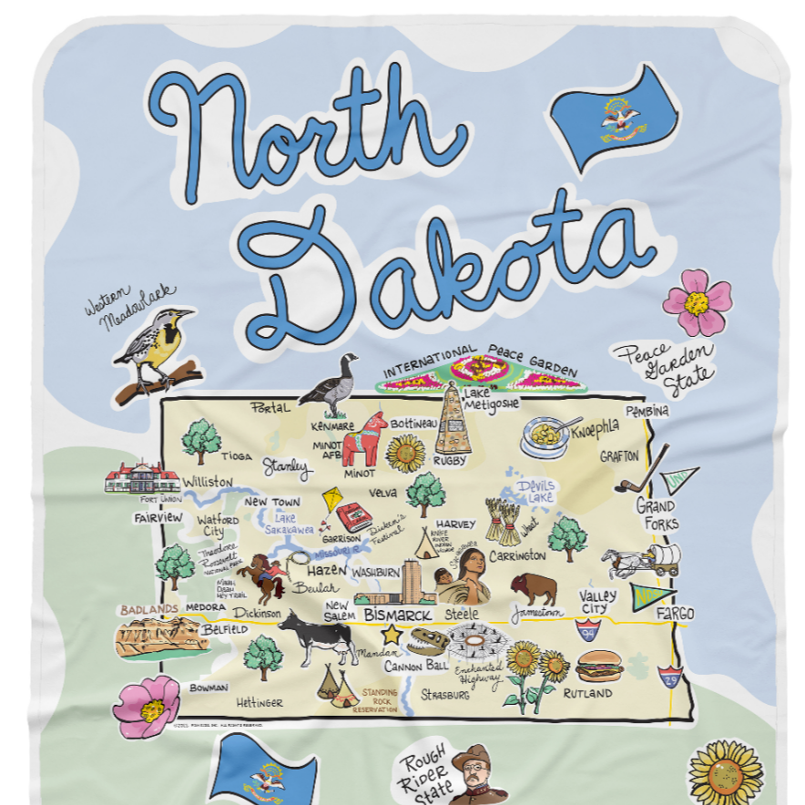North Dakota baby blanket