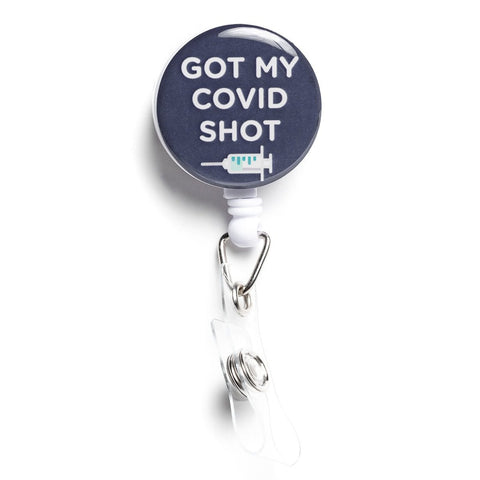 Blue Vaccinated Badge Holder