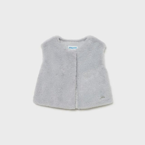 Mayoral Faux Fur Vest in Gray at CURIOUS Kids