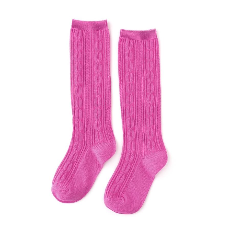 Orchid Cable Knit Knee High Socks