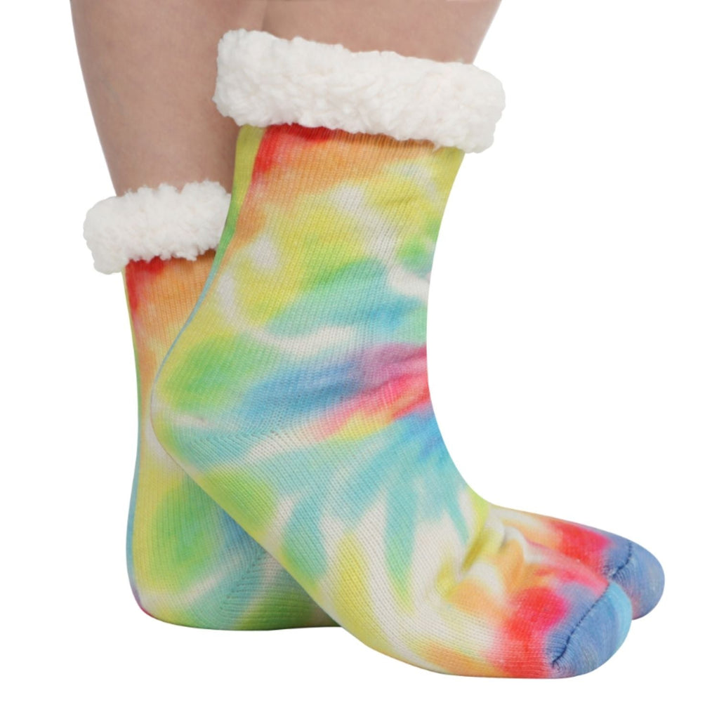 Snoozies Tie-Dye Socks Light Rainbow