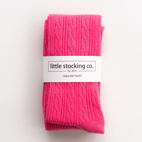 Hot Pink Cable Knit Tights