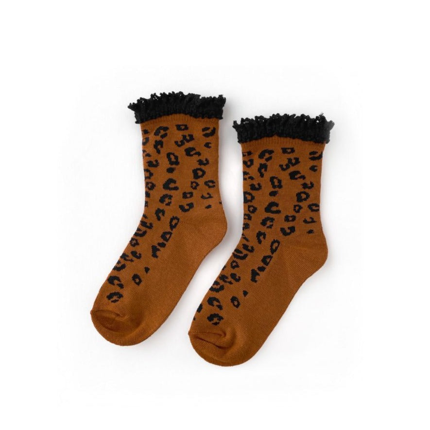 Leopard Lace Midi Socks